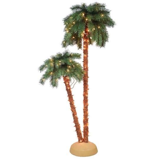 3.5Ft & 6Ft Pre-Lit Artificial Christmas Palm Tree, Clear Lights By Santasworkshop | Michaels®
